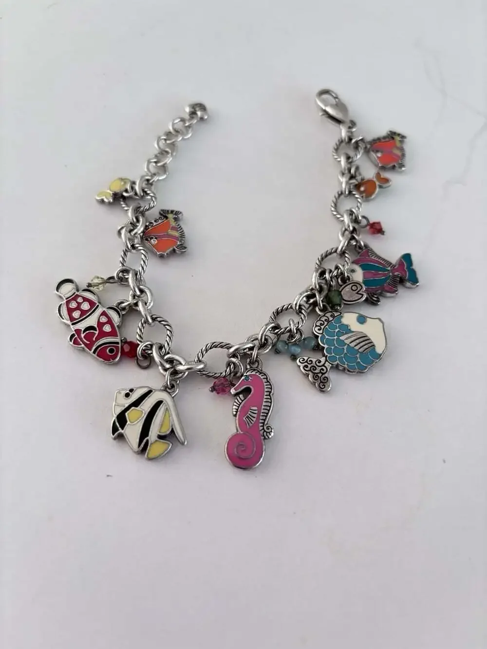 Brighton Charm Bracelet Tropical Enamel Fish & Hearts Sea Love 7